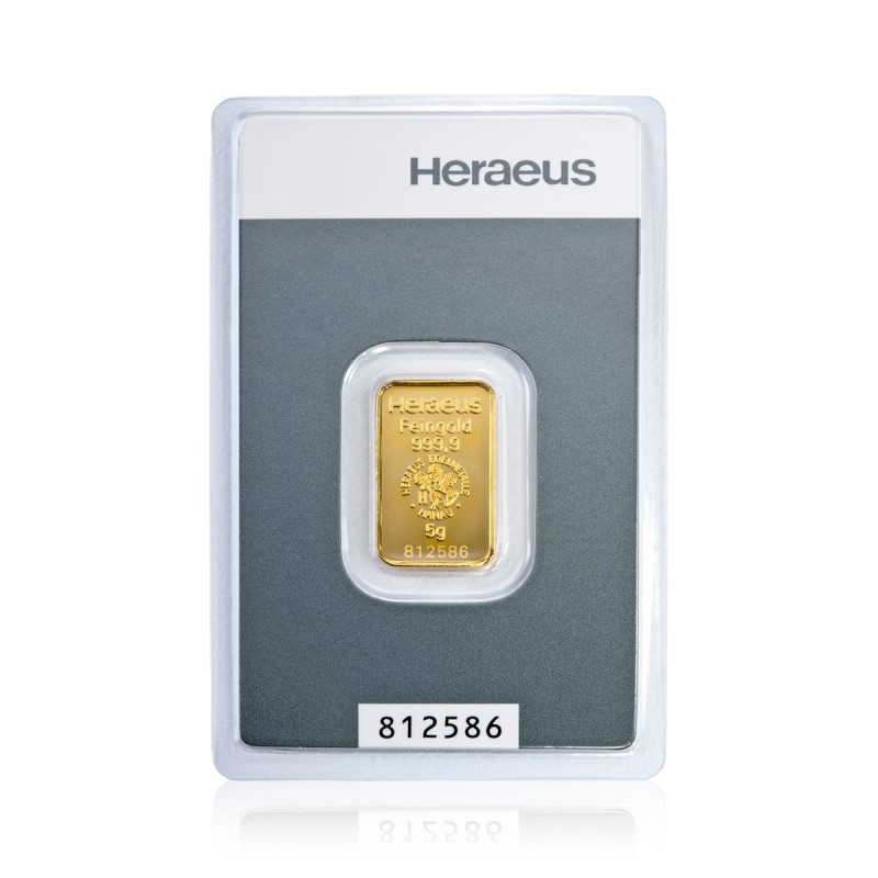 Heraeus Kinebar 5 Gramm 999.9 Goldbarren in Blister – Bild 3