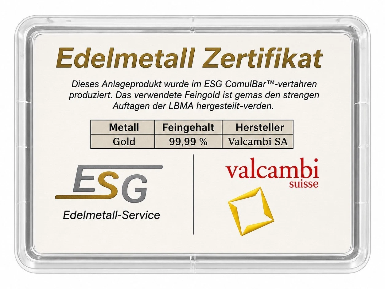 Valcambi 1 Gramm 999.9 Goldbarren Geschenk Motivbox Zur heiligen Kommunion Mädchen – Bild 3