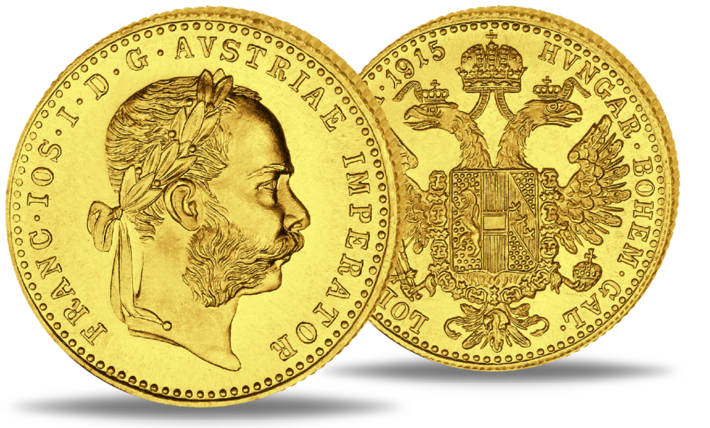 Goldmünze 1 Dukat Franz Joseph I. 1915 Goldmünze der Habsburger › World