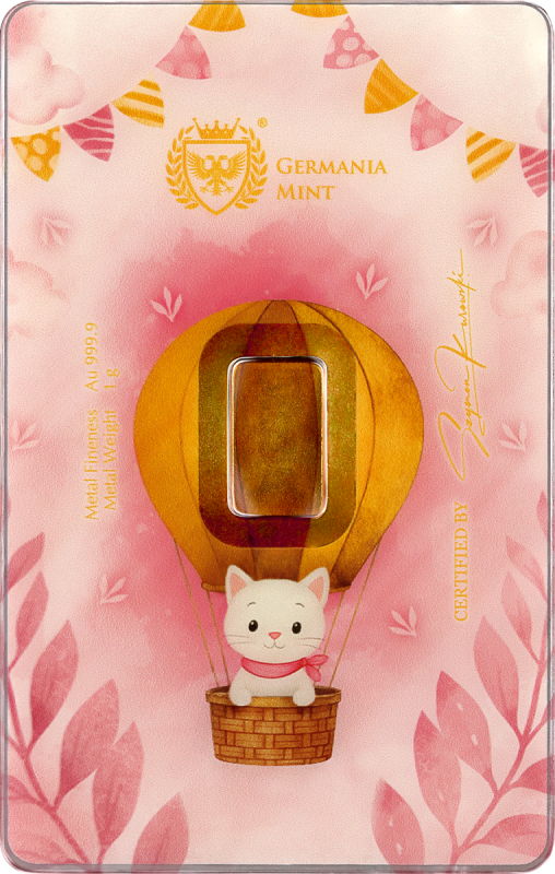 Goldbarren 1 Gramm Germania Mint New Born Mädchen Geburt Gold Barren – Bild 3