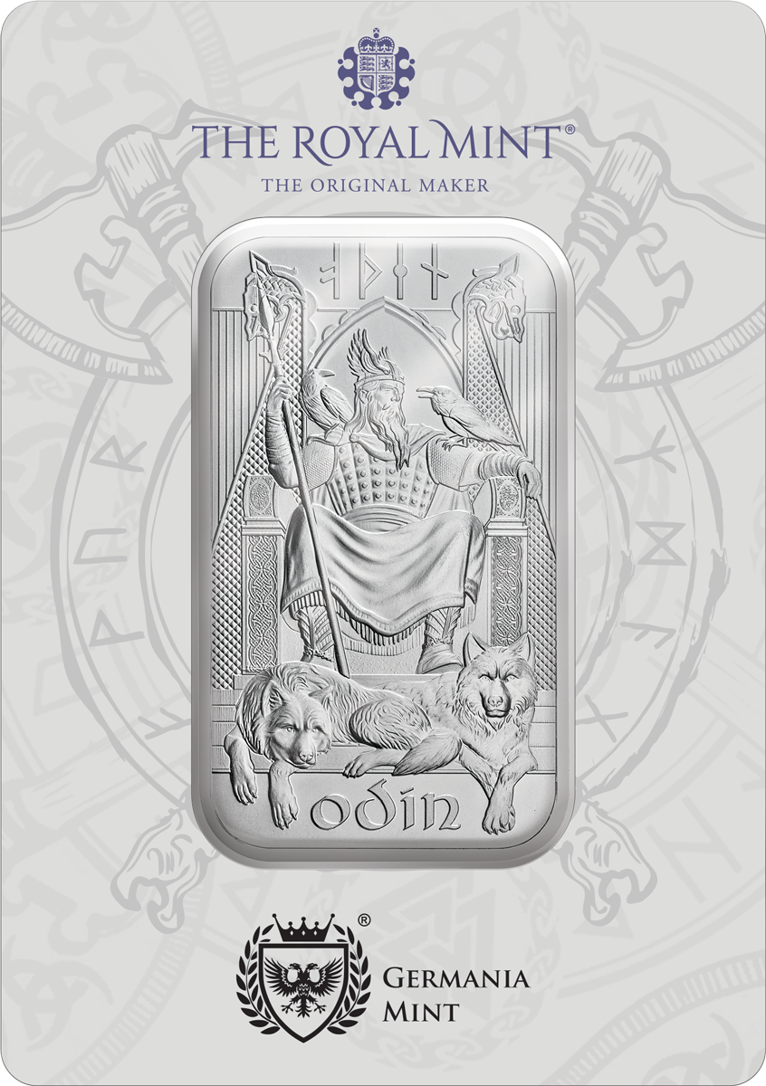 Silberbarren 1 oz Norse Gods - Odin - The Royal Mint - Germania Mint 999 Silber