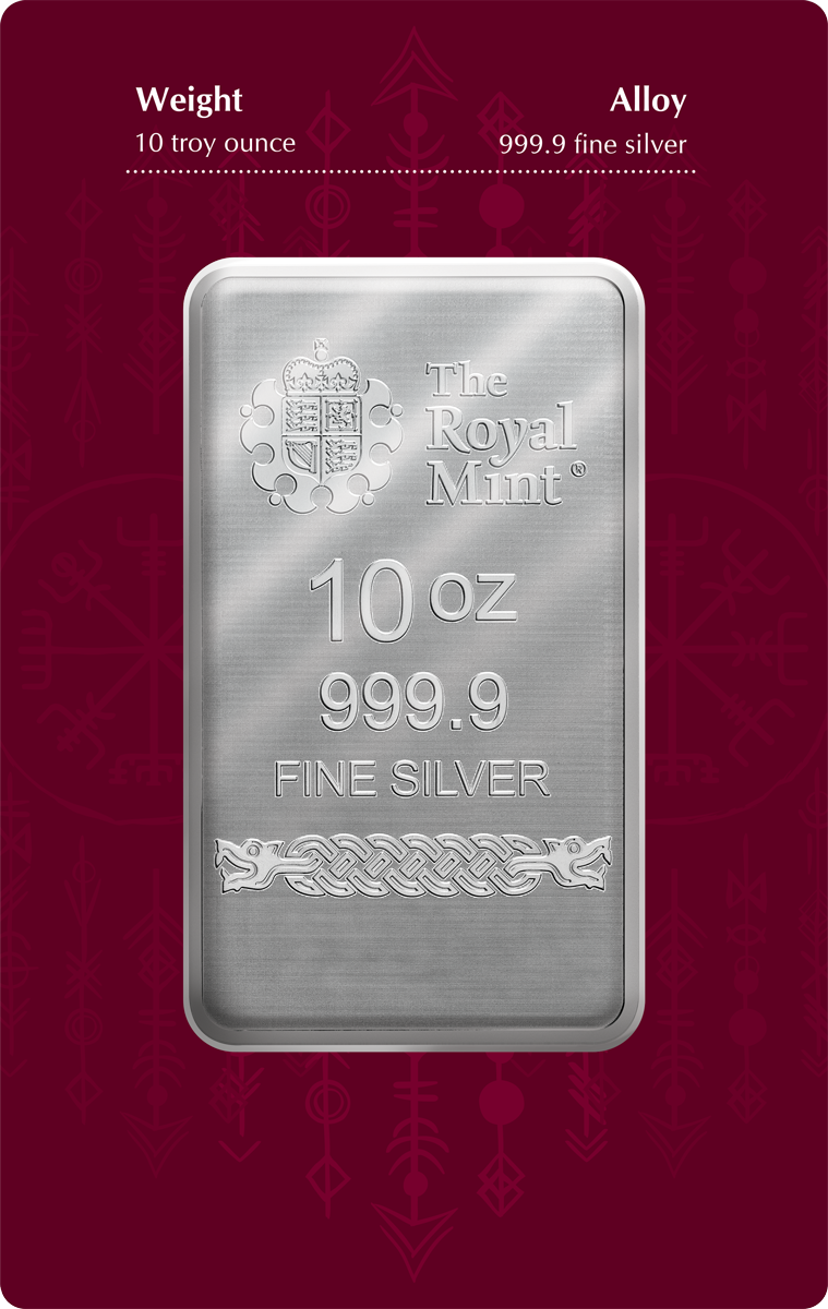 Silberbarren 10 oz Norse Gods - Odin - The Royal Mint - Germania Mint 999 Silber – Bild 2