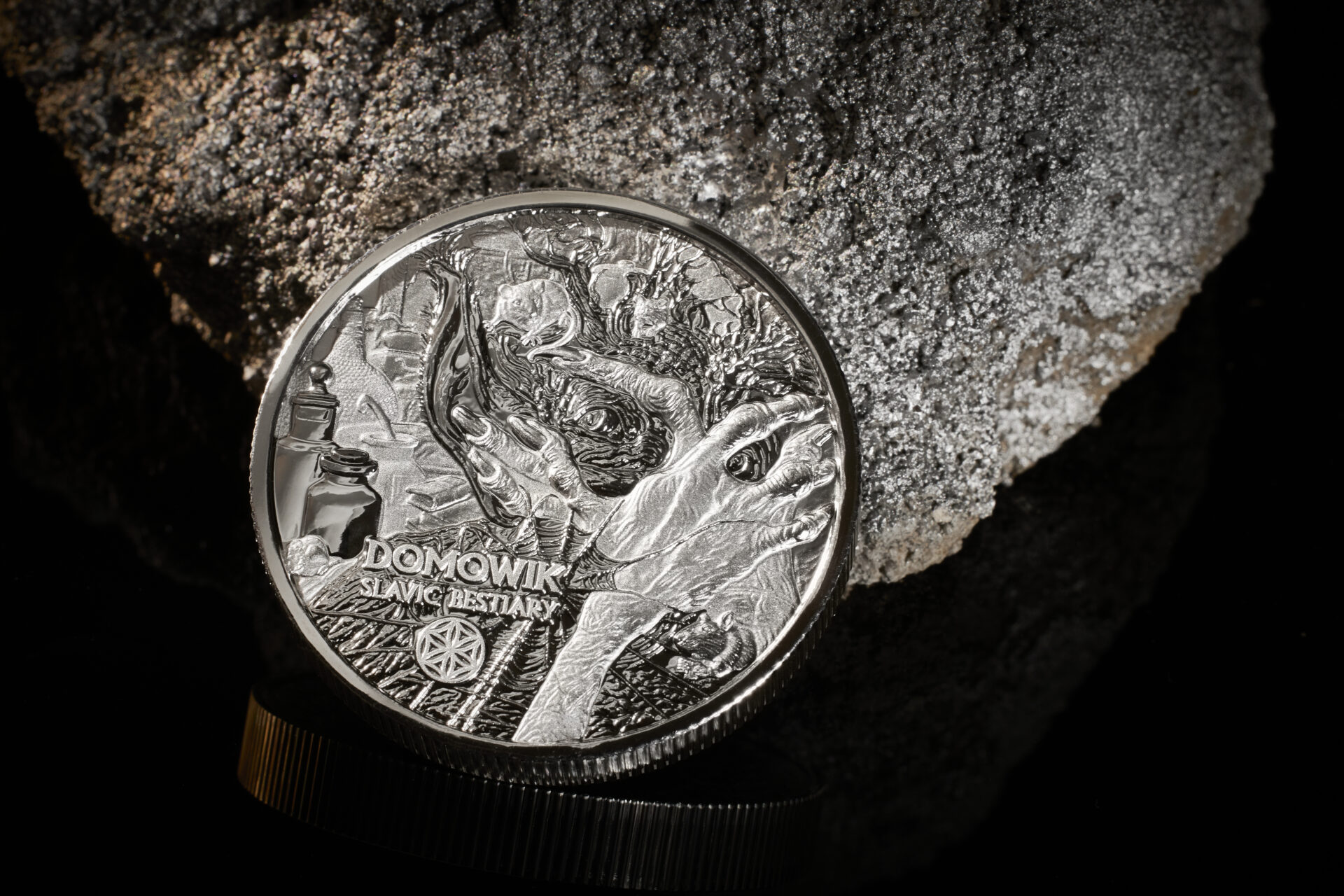 Silbermünze 2 oz Slavik Bestiary - Domowik #2. - 2024 BU mit Zertifikat 999 Silber – Bild 6