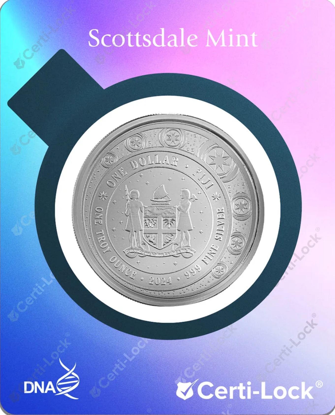 Silbermünze 1 oz Fiji - Unicorn - Einhorn - Blossom - 2024 Proof like Color Certi-Lock® – Bild 2