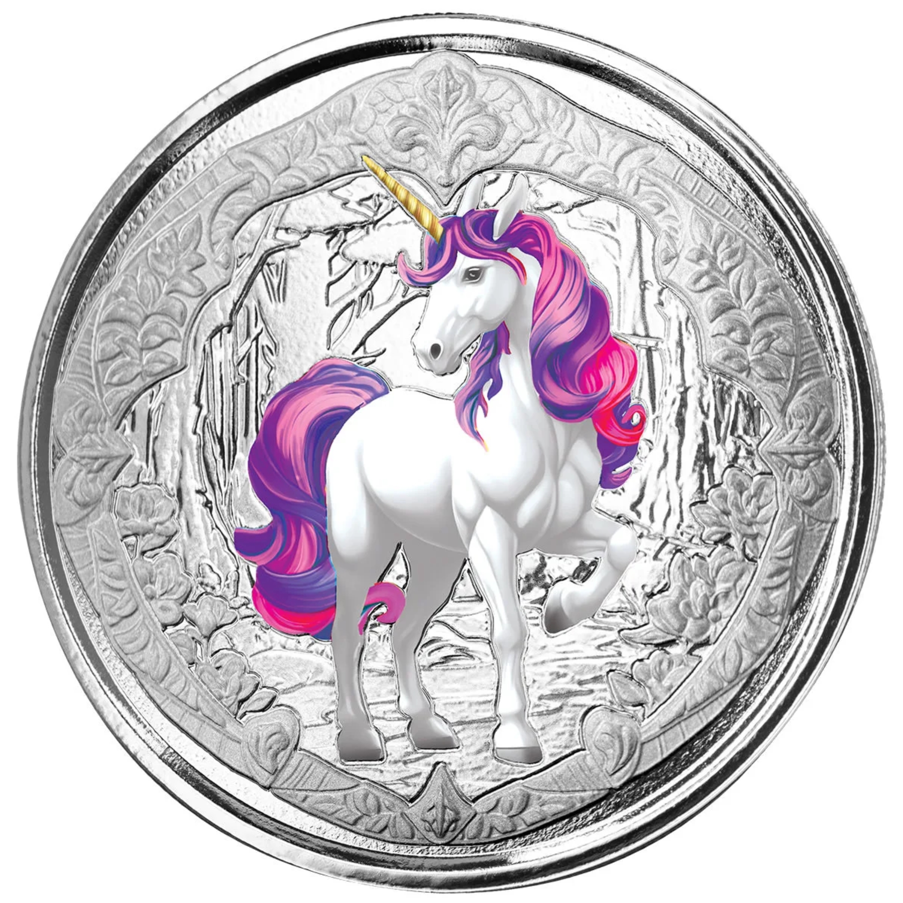Silbermünze 1 oz Fiji - Unicorn - Einhorn - Veloria - 2024 Proof like Color Certi-Lock® – Bild 3