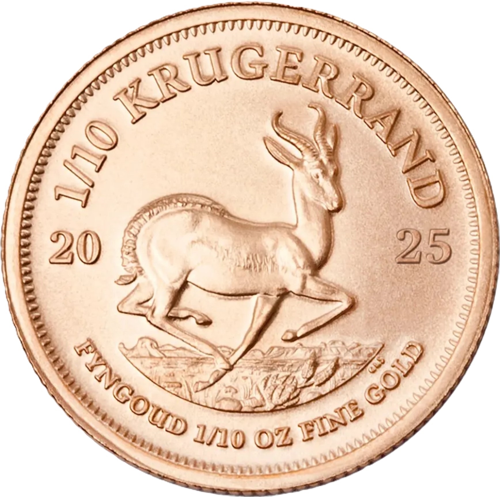 Goldmünze Krügerrand 2025 1/10 oz Südafrika 3,11 Gramm 916,66/1000 Gold