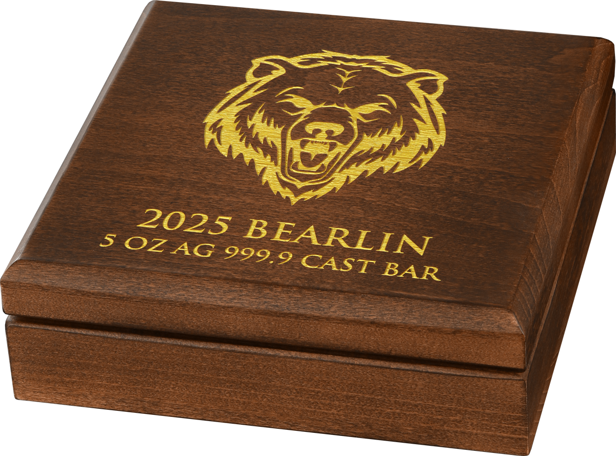 Germania Mint Silberbarren 5 oz Bearlin 2025 Antik Finish Gussbarren 999 Silber – Bild 5