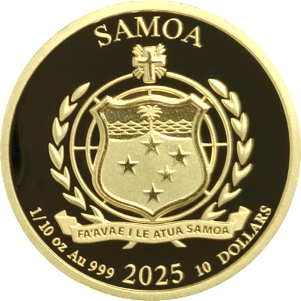 Goldmünze 1/10 oz Samoa Golden Eagle 2025 Steinadler (3.) Ausgabe 999 Gold Prooflike – Bild 3