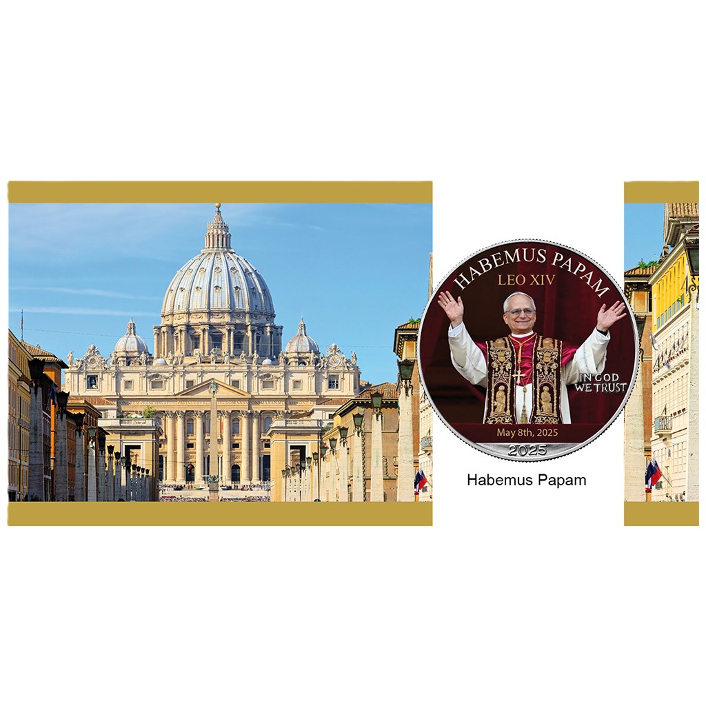 Silbermünze 1 oz American Eagle Habemus Papam Papst Pope Leo XIV 2025 Farbe – Bild 3