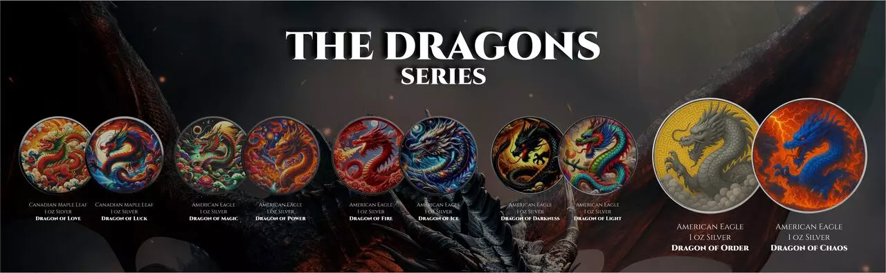 Silbermünze 1 oz American Eagle Dragon of Order Farbe Drache Silber Münze 999 – Bild 6