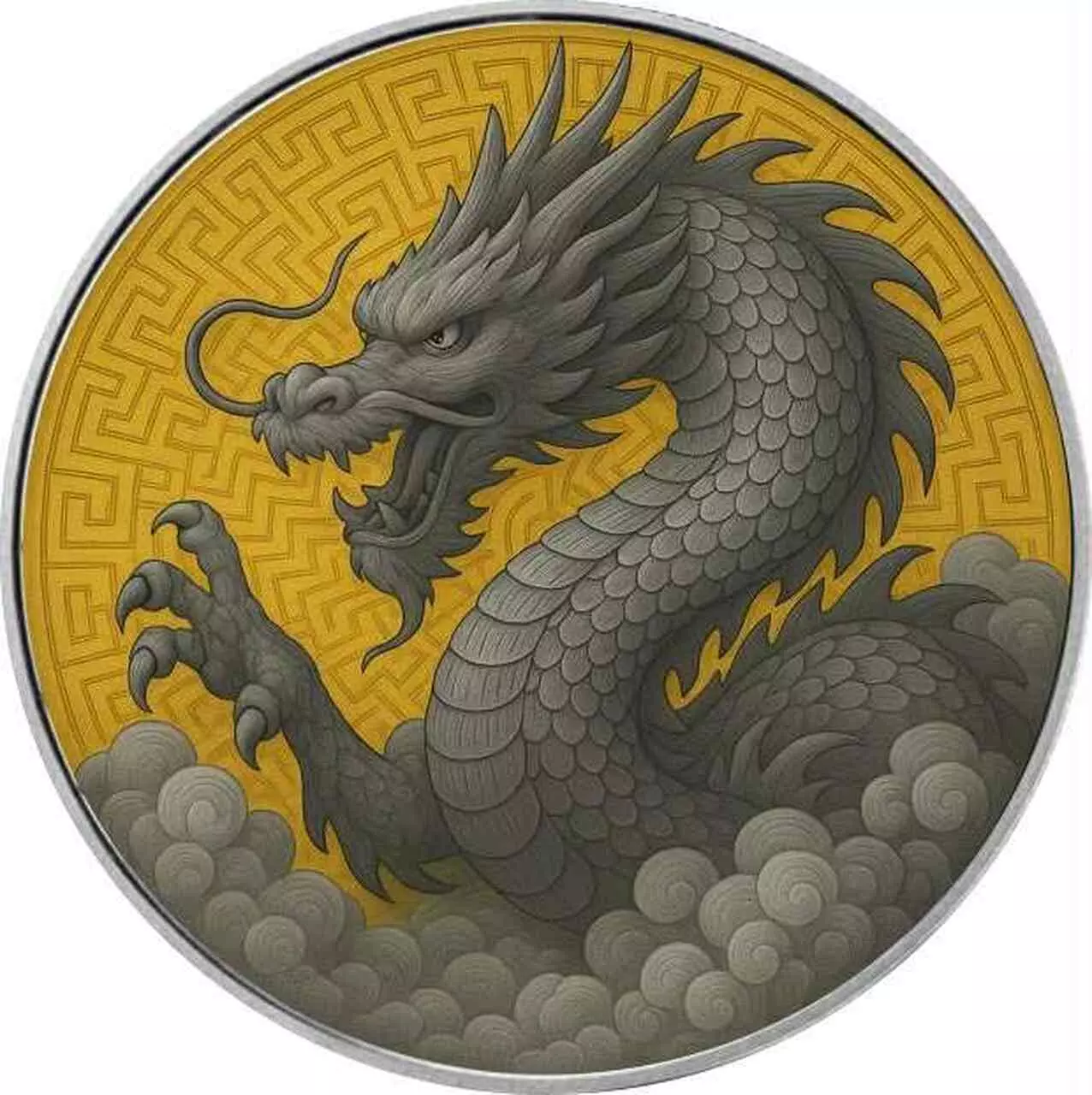 Silbermünze 1 oz American Eagle Dragon of Order Farbe Drache Silber Münze 999