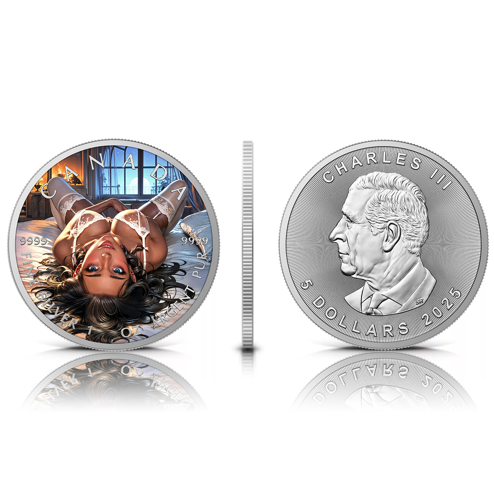 Silbermünze 1 oz Sheets Temptation Farbe 2025 Canada Silber Münze 999 – Bild 4