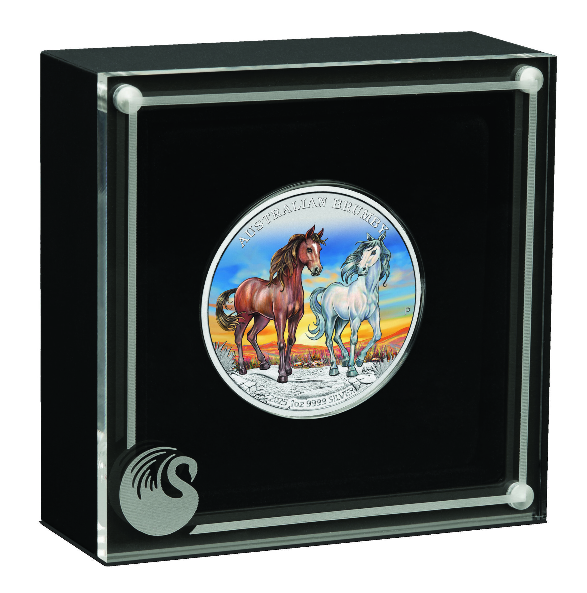 Silbermünze 1 oz Brumby 2025 Perth Mint Farbe Color – Bild 3