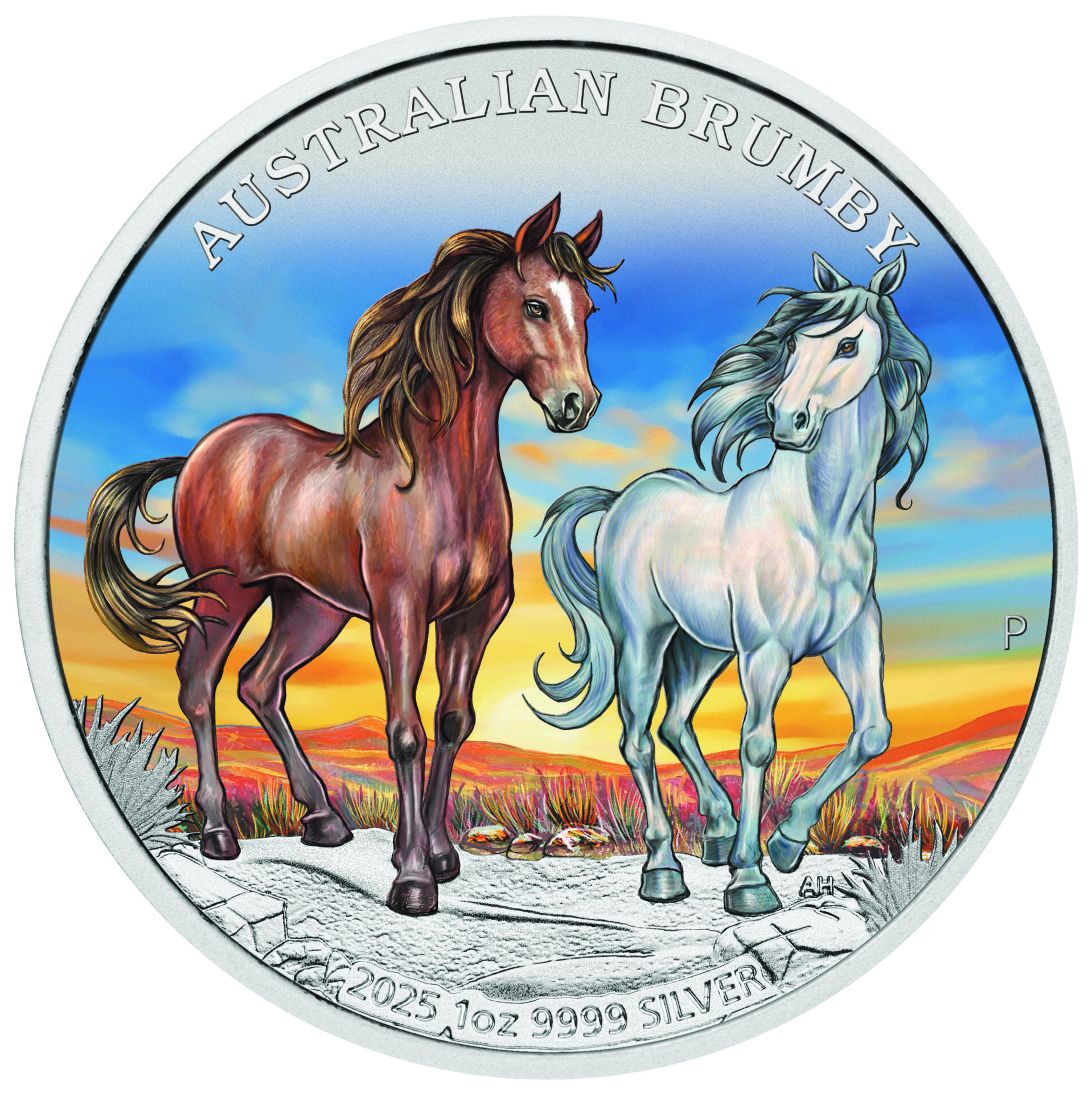 Silbermünze 1 oz Brumby 2025 Perth Mint Farbe Color