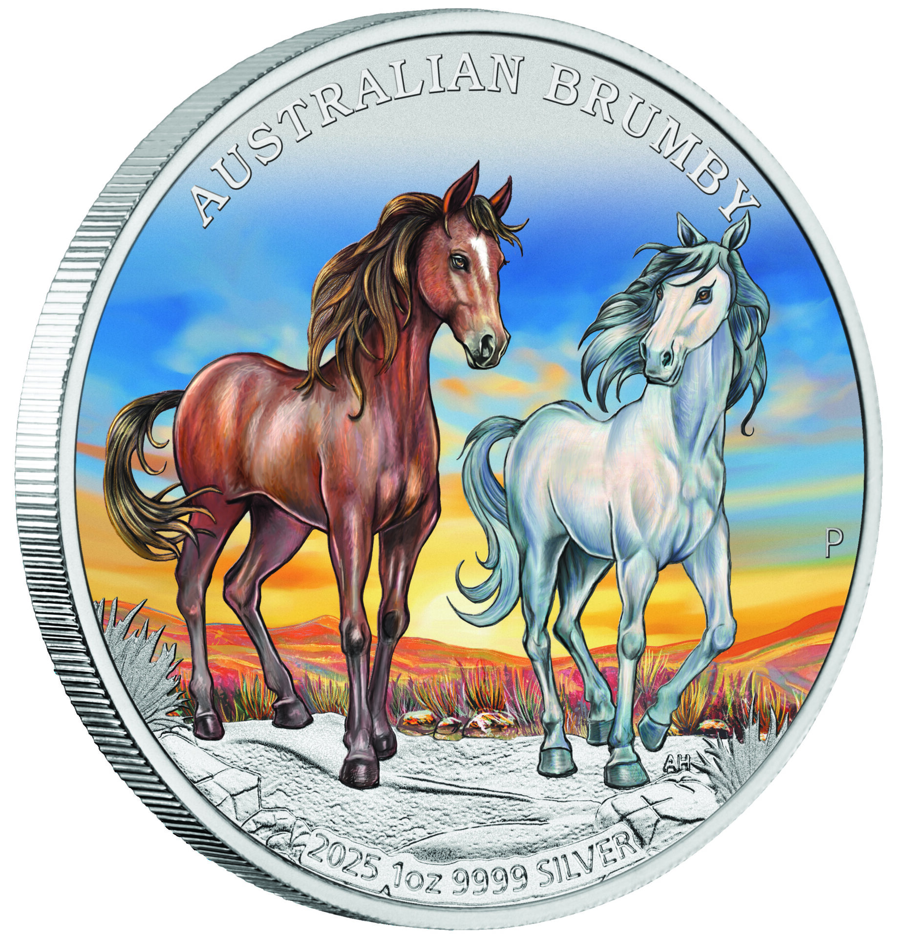 Silbermünze 1 oz Brumby 2025 Perth Mint Farbe Color – Bild 2