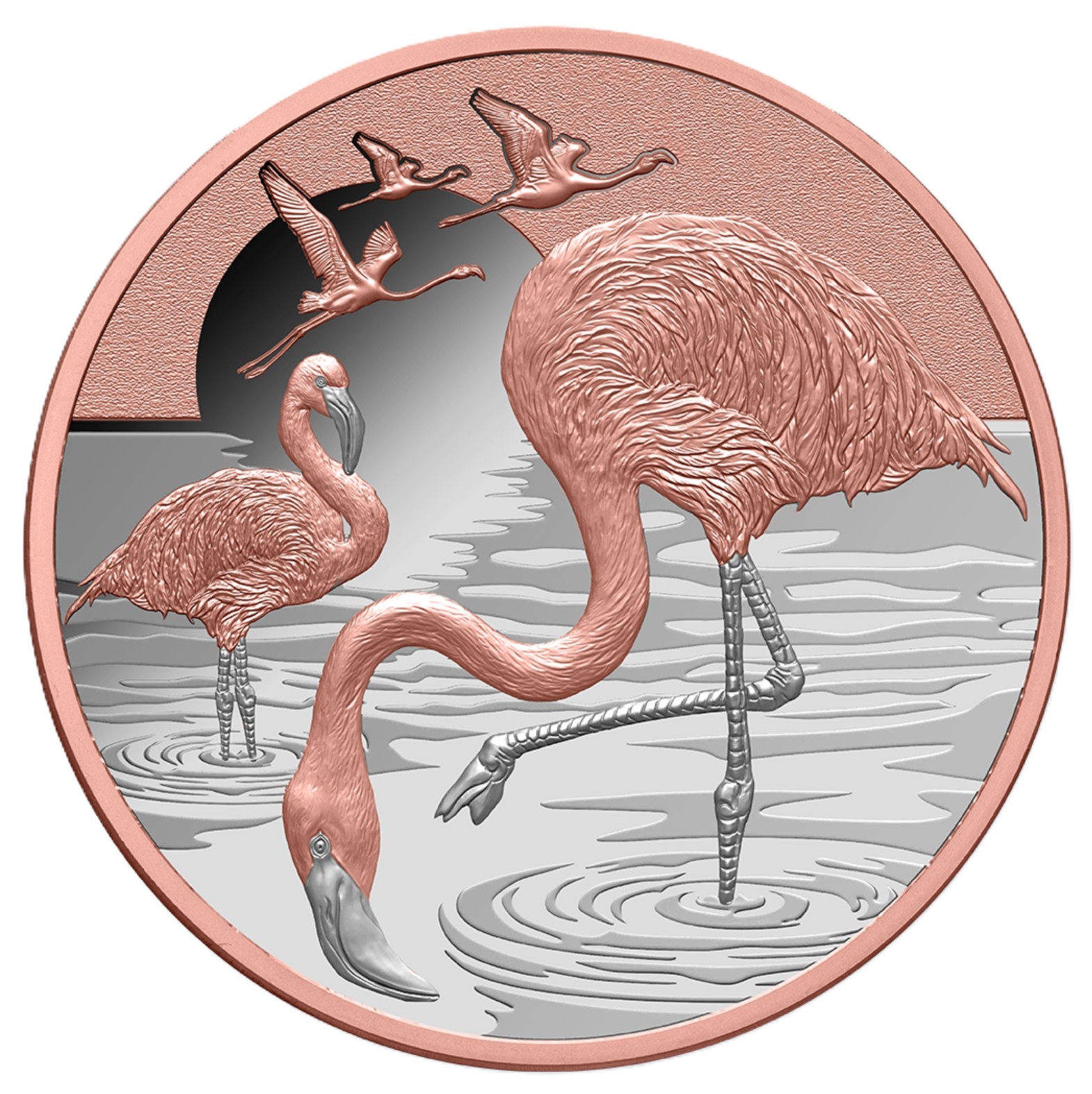 Silbermünze 1 oz Flamingo Rosegold 2025 Silber Münze Niue 999 PP
