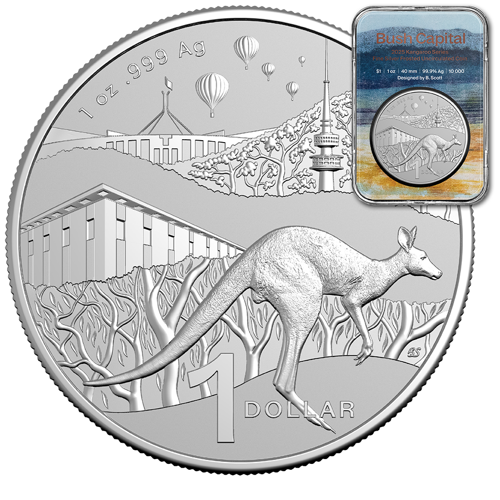 Silbermünze 1 oz Australien Kangaroo Känguru RAM 2025 Bush Capital im Slap