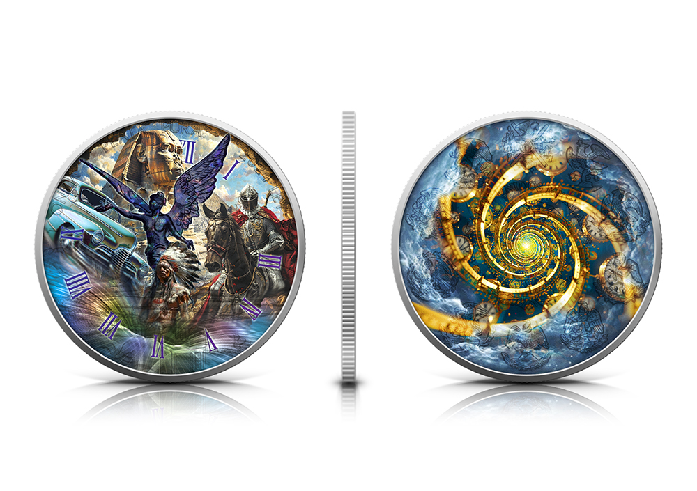 Silbermünze 1 oz Mexico Libertad 2024 - Time Travel Zeitreise - Past Vergangenheit - Color Farbe – Bild 4