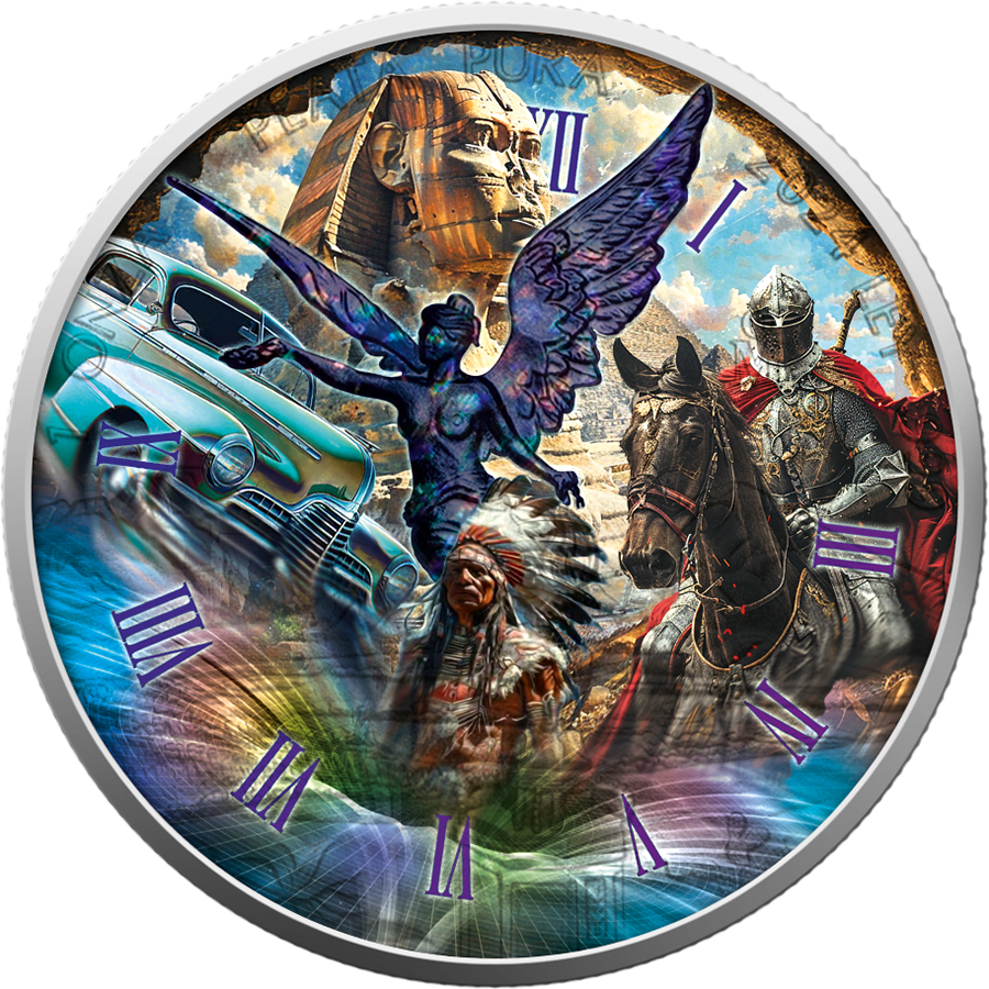 Silbermünze 1 oz Mexico Libertad 2024 - Time Travel Zeitreise - Past Vergangenheit - Color Farbe