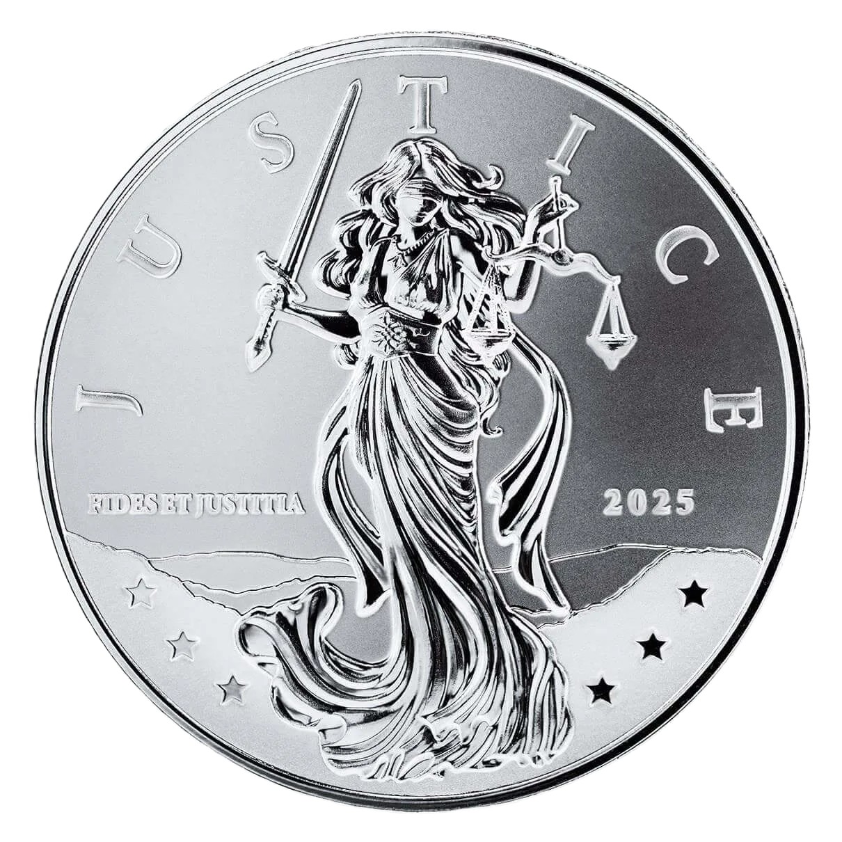 Silbermünze 1 oz Niue Lady Justice 2025 Silber Münze 999 BU