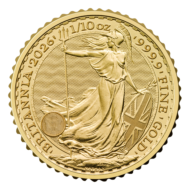 Goldmünze 1/10 oz Britannia 2026 King Charles König Charles Royal Mint Gold