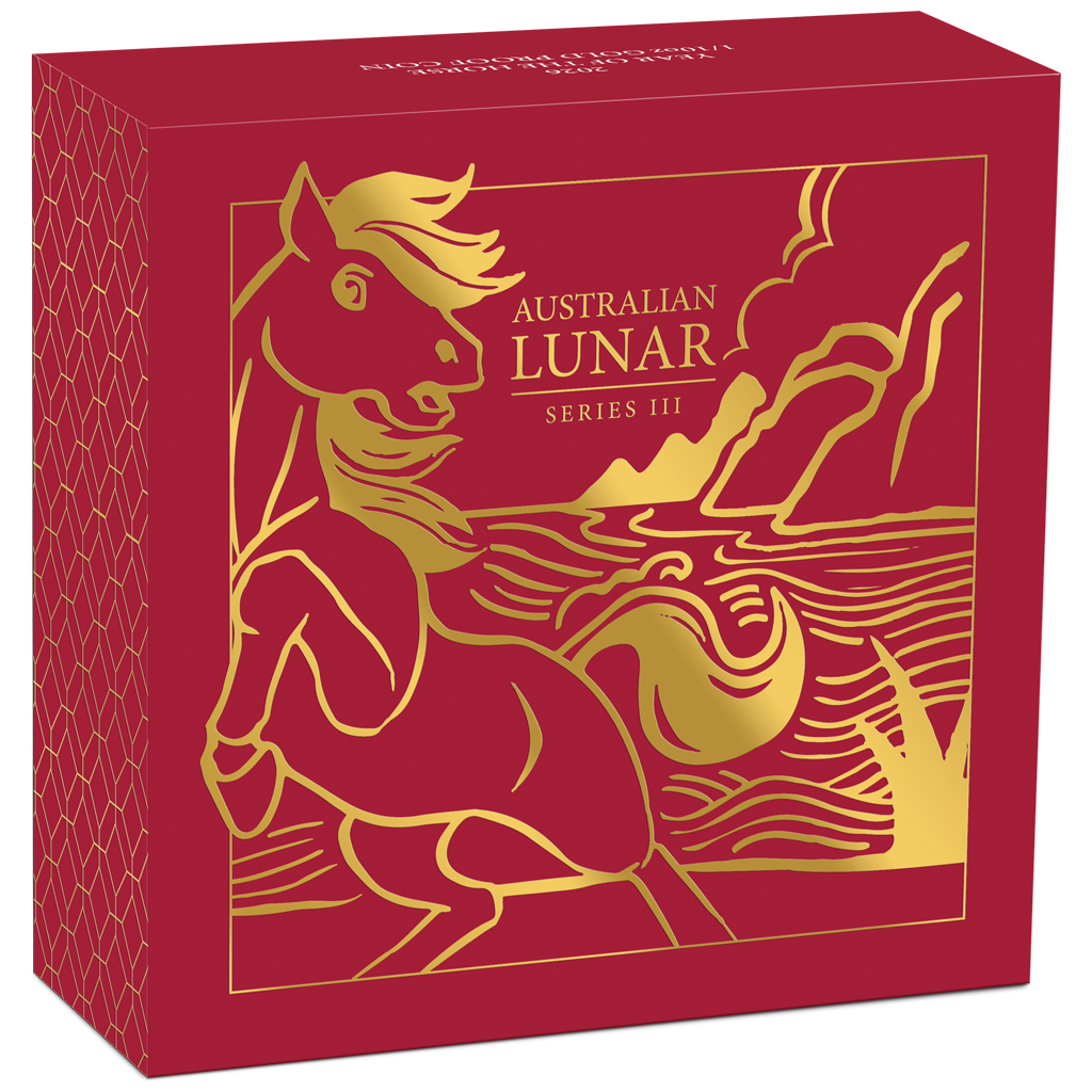 Goldmünze Lunar III 1 /10 oz Jahr des Pferdes 2026 PP Polierte Platte Zertifikat mit Box – Bild 5