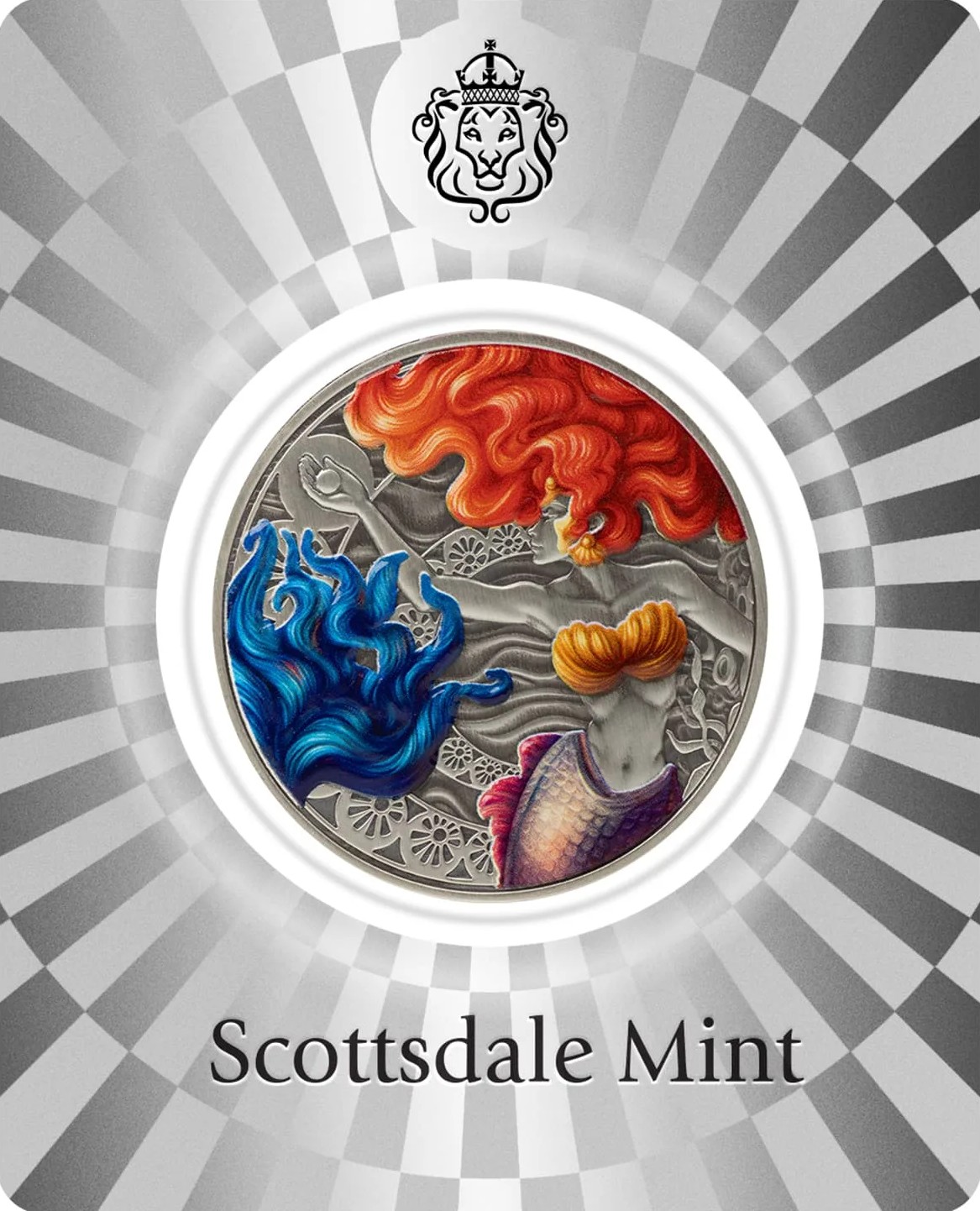 Silbermünze 1oz Mermaid and Pearl Antik Farbe Meerjungfrau und Perle 2025 Silber – Bild 4