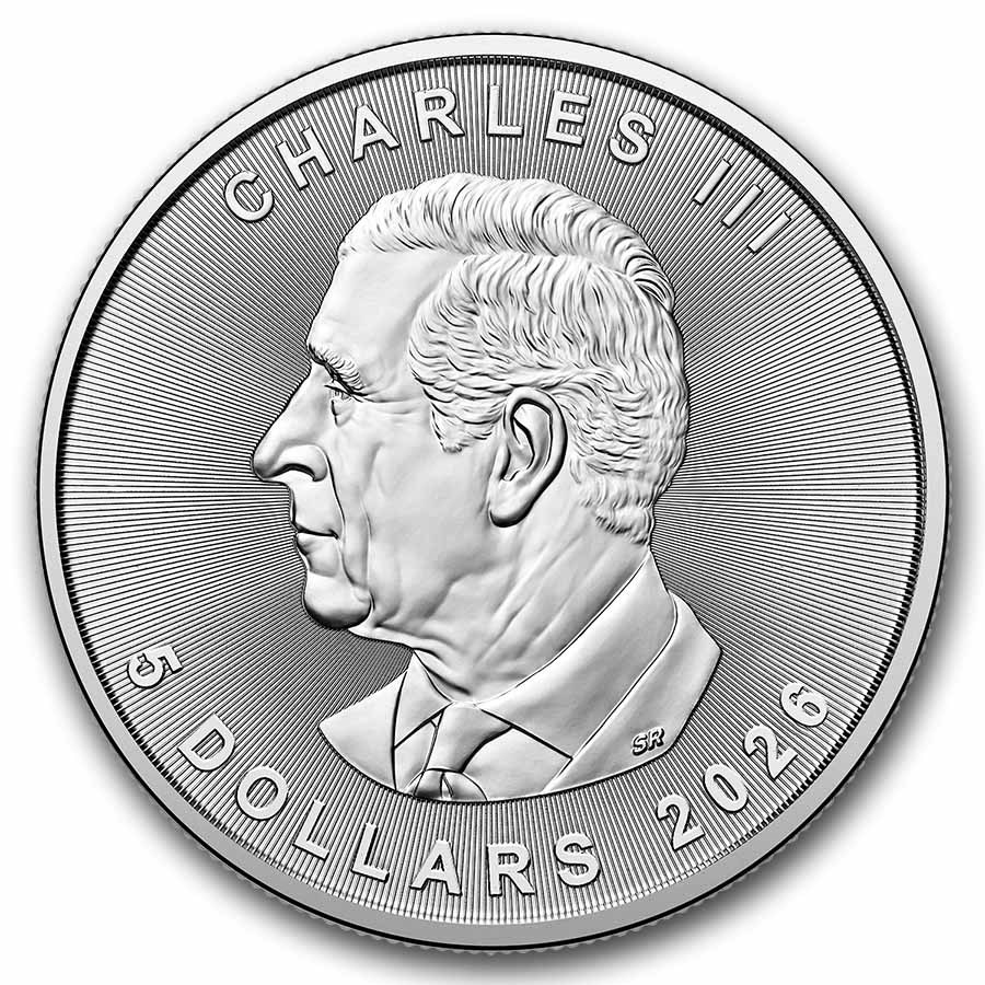 Silbermünze 1 oz Maple Leaf 2026 Royal Canadian Mint Kanada 5 CAD 999 Silber – Bild 3