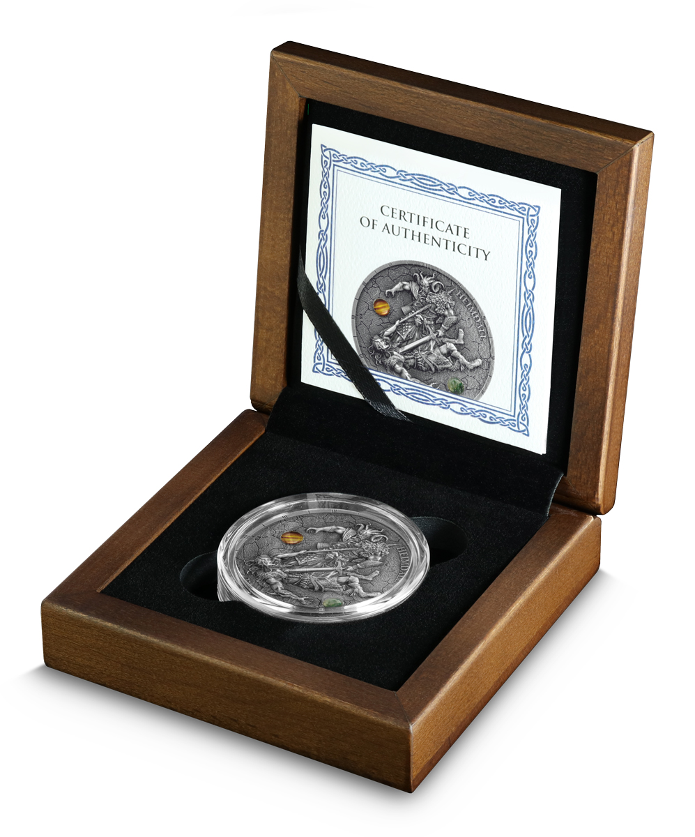 Silbermünze 2 oz Ragnarök Loki & Heimdall Ultra High Relief Germania Mint Silber – Bild 4