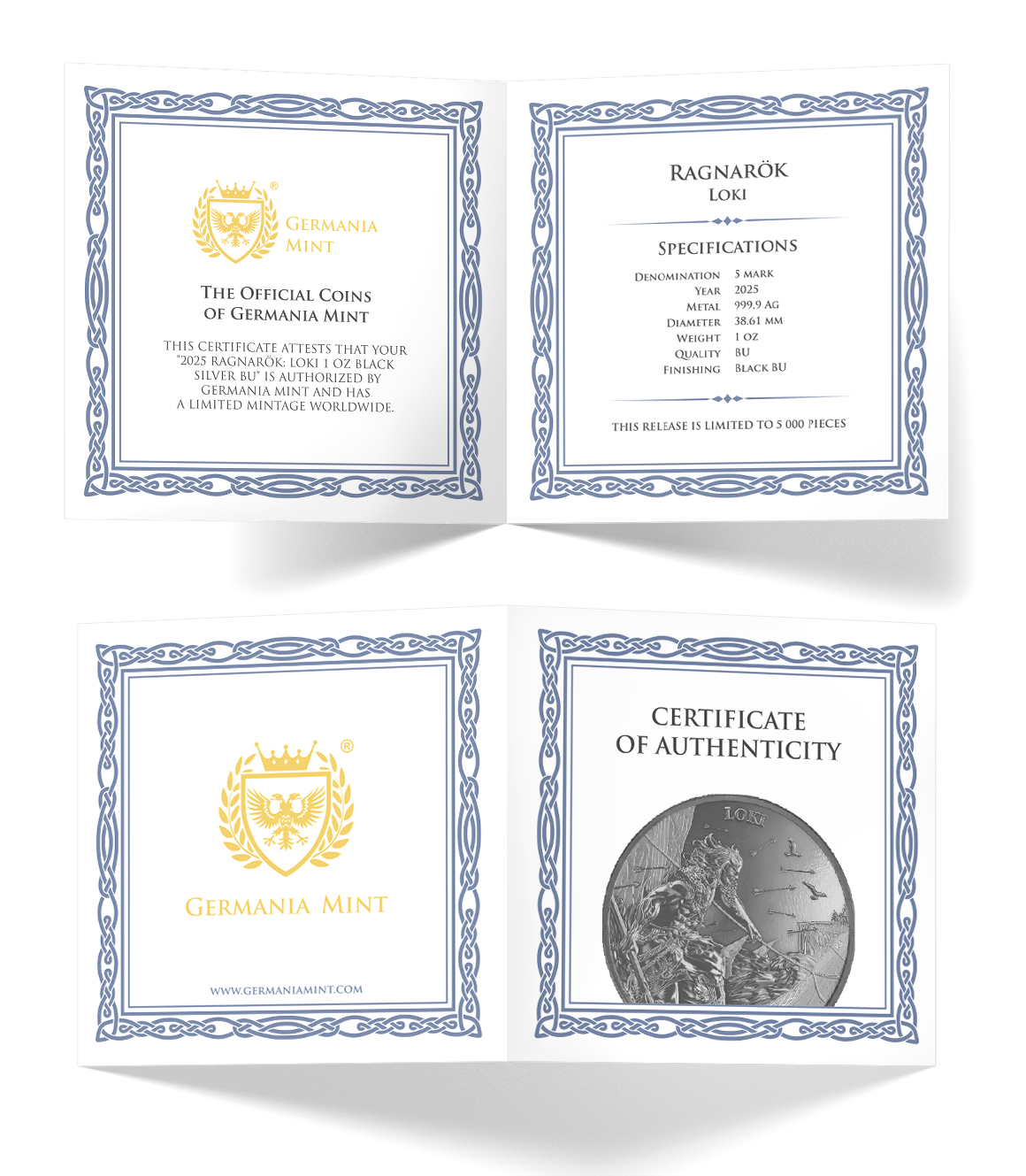 Silbermünze 1 oz Ragnarök Loki Silver Black BU Germania Mint .999 Silber – Bild 4