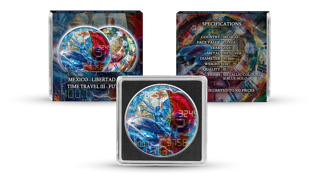 Silbermünze 1 oz Mexico Libertad 2024 Time Travel Zeitreise Future Zukunft – Bild 7