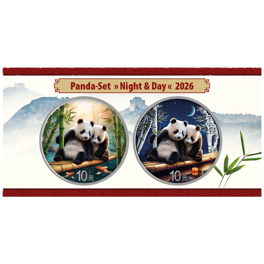 Silbermünzen China Panda 2026 Colour Night & Day - Nacht & Tag Set 2 x 30 Gramm .999 Silber – Bild 5