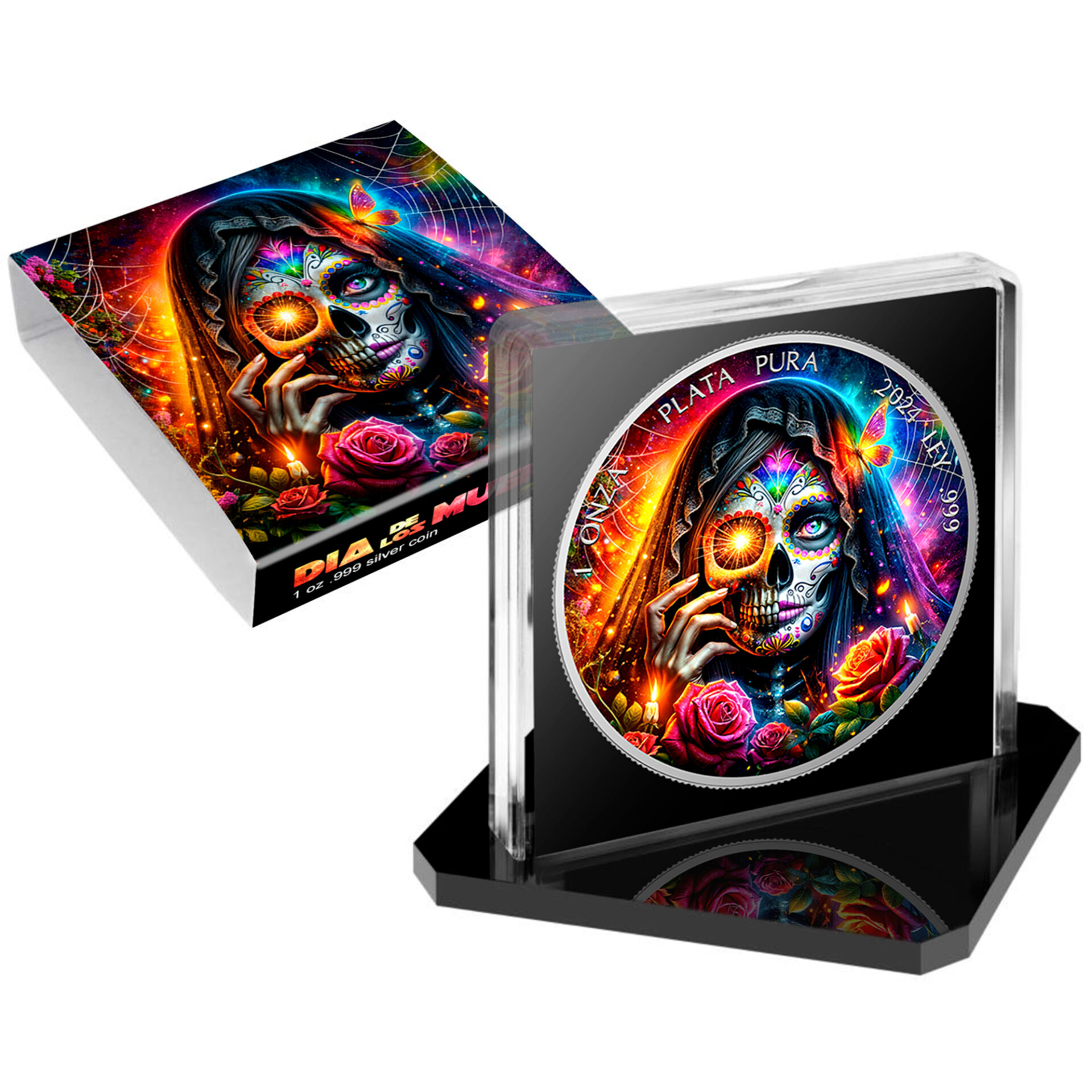 Silbermünze 1 Onza Mexico Libertad 1 oz - Dia de los Muertos - The Death - 2024 Farbe 999.9 – Bild 5