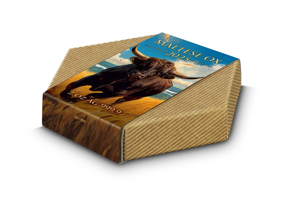 Germania Mint 2 oz Malta Maltese - Ox - Ochse - 10€ Ruthenium Gelbgold 2025 High Relief – Bild 7