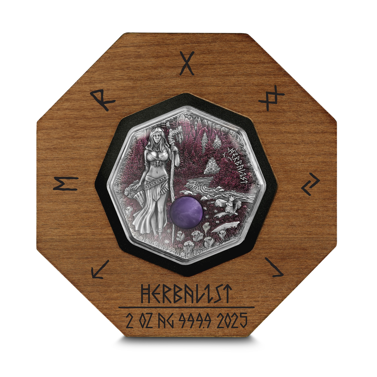 Silbermünze 2 oz Germania Mint – Witchcraft – #2.Herbalist 2025 Ultra High Relief Antik Finish UV Effekt