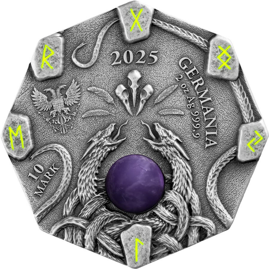 Silbermünze 2 oz Germania Mint – Witchcraft – #2.Herbalist 2025 Ultra High Relief Antik Finish UV Effekt – Bild 5