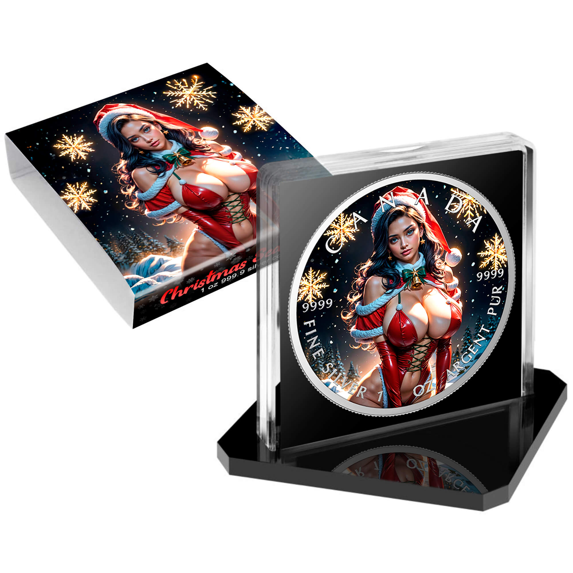 Silbermünze Canada 1 oz - Christmas Seduction - 2025 Farbe Weihnachten Aufsteller CoA 999.9 – Bild 5