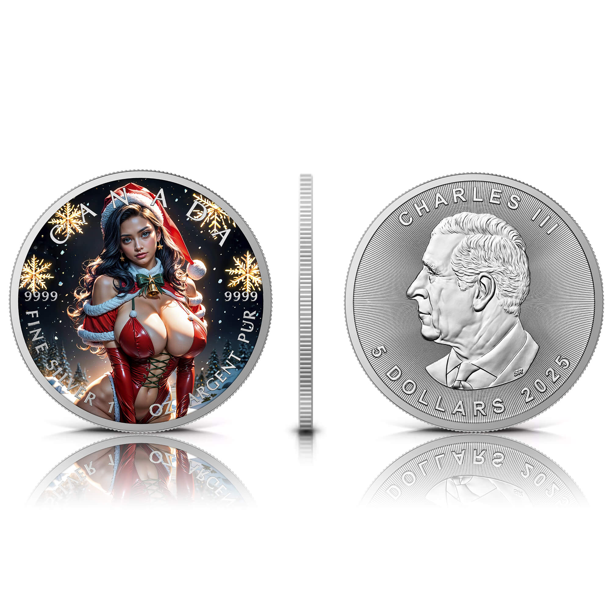 Silbermünze Canada 1 oz - Christmas Seduction - 2025 Farbe Weihnachten Aufsteller CoA 999.9 – Bild 4