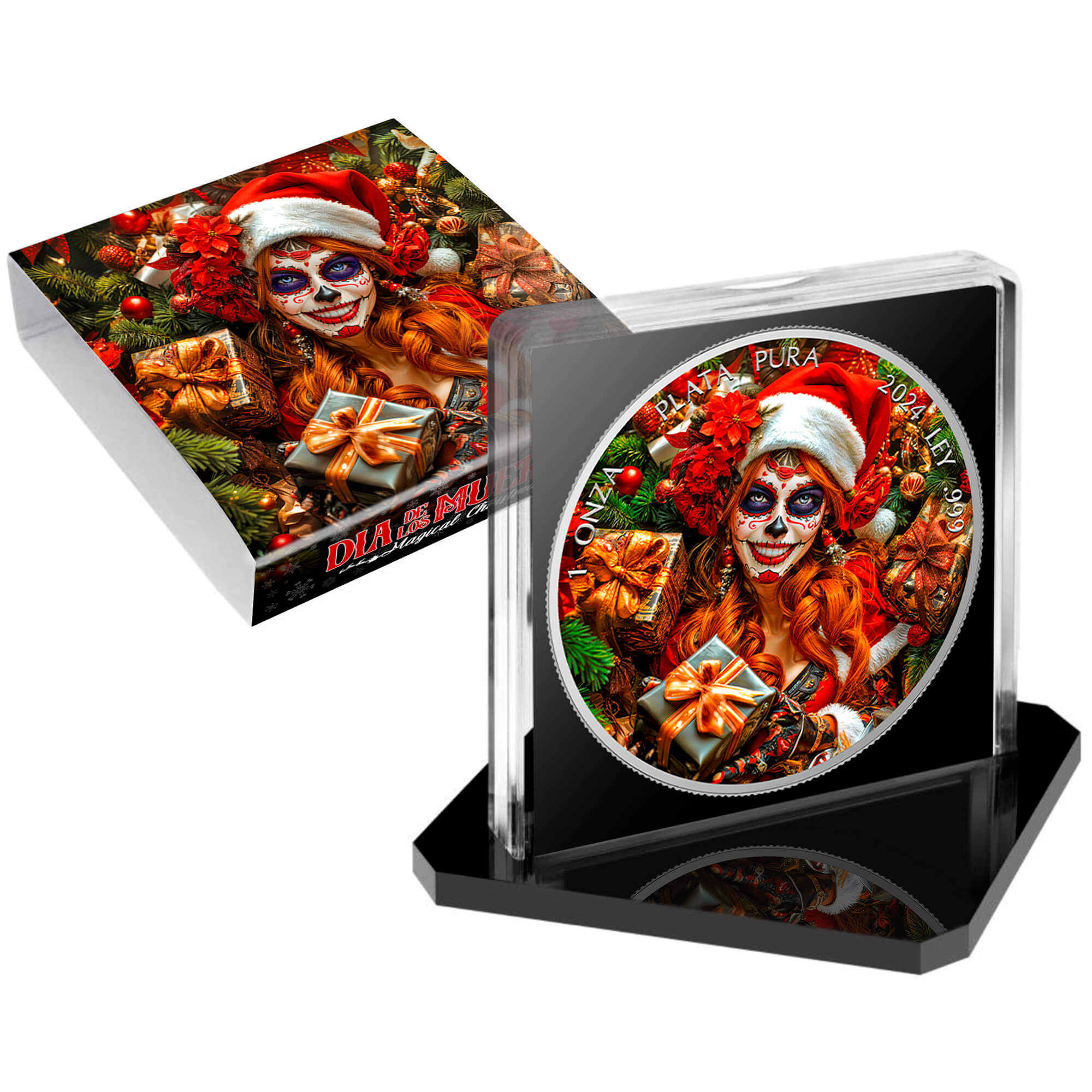 Silbermünze 1 Onza Mexico Libertad 1 oz - Dia de los Muertos - Magical Christmas - 2024 Weihnachten Farbe 999.9 – Bild 5