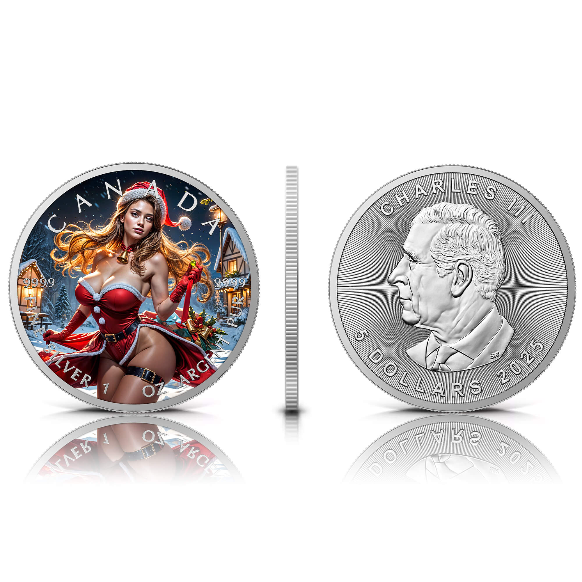 Silbermünze Canada 1 oz - Lustful Present - 2025 Farbe Weihnachten Aufsteller CoA 999.9 – Bild 4