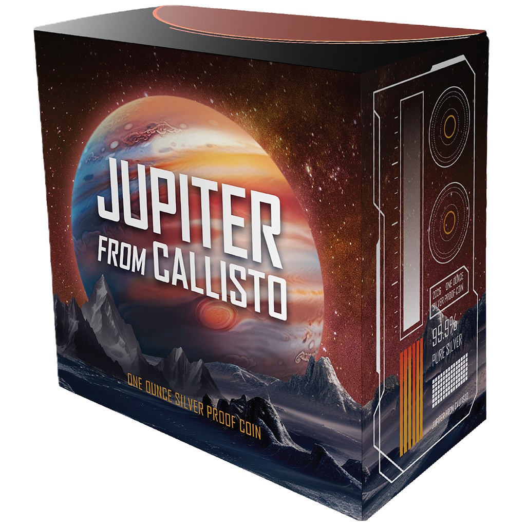 Silbermünze 1 oz Jupiter from Callisto 2026 Farbe Niue .999 Silber PP Box – Bild 7