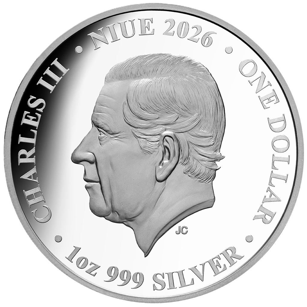 Silbermünze 1 oz Jupiter from Callisto 2026 Farbe Niue .999 Silber PP Box – Bild 4