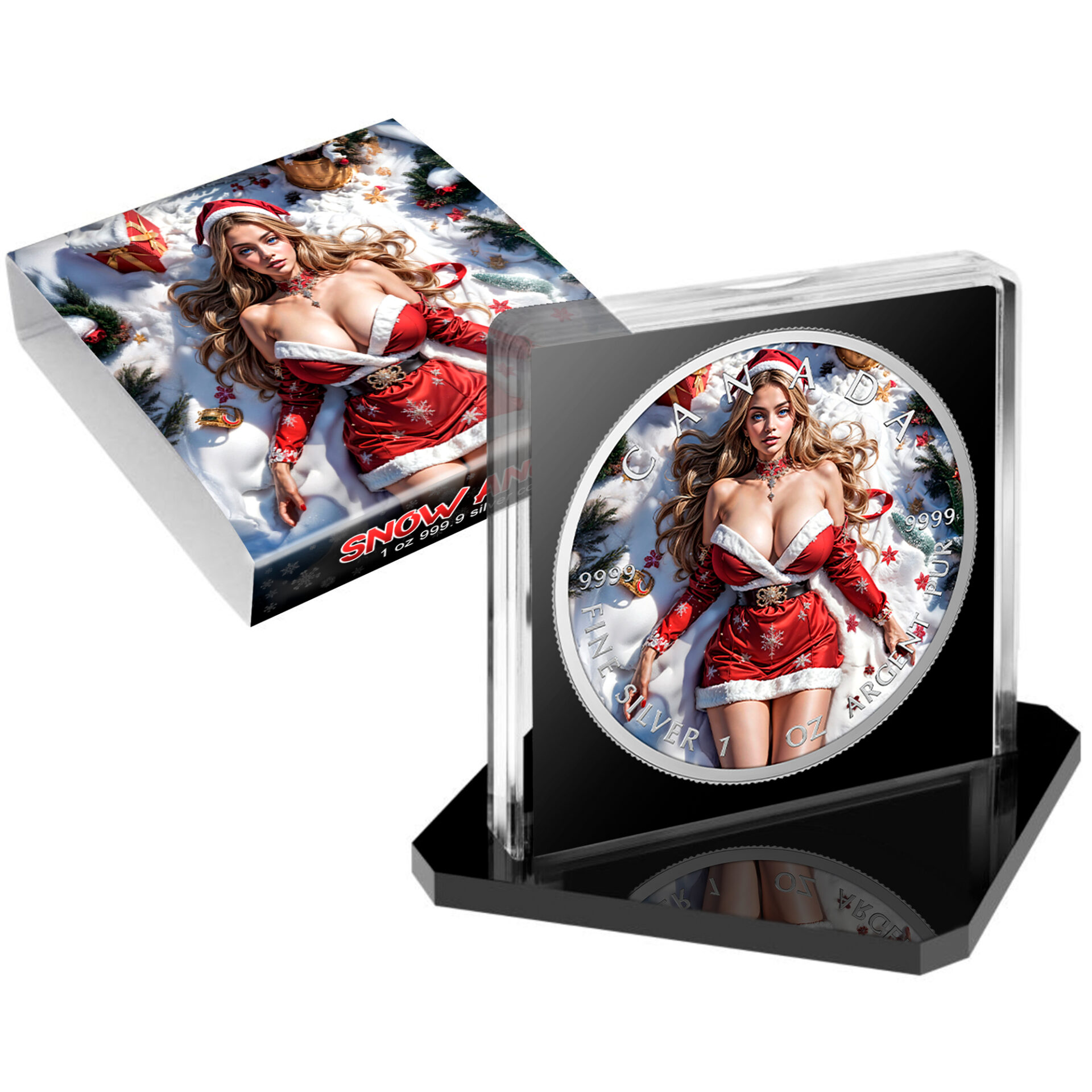 Silbermünze Canada 1 oz - Snow Angel - 2025 Farbe Weihnachten Aufsteller CoA 999.9 – Bild 5