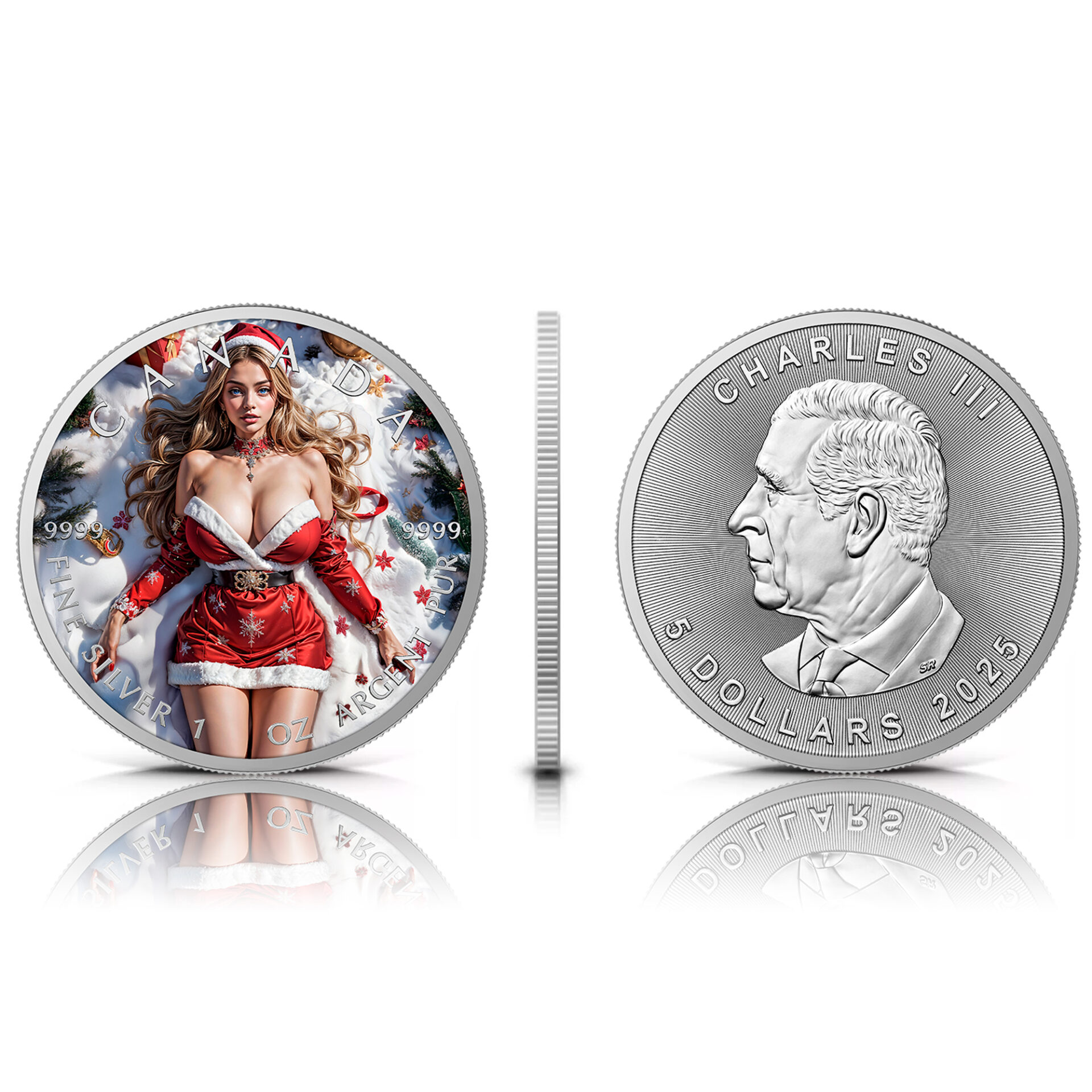 Silbermünze Canada 1 oz - Snow Angel - 2025 Farbe Weihnachten Aufsteller CoA 999.9 – Bild 4