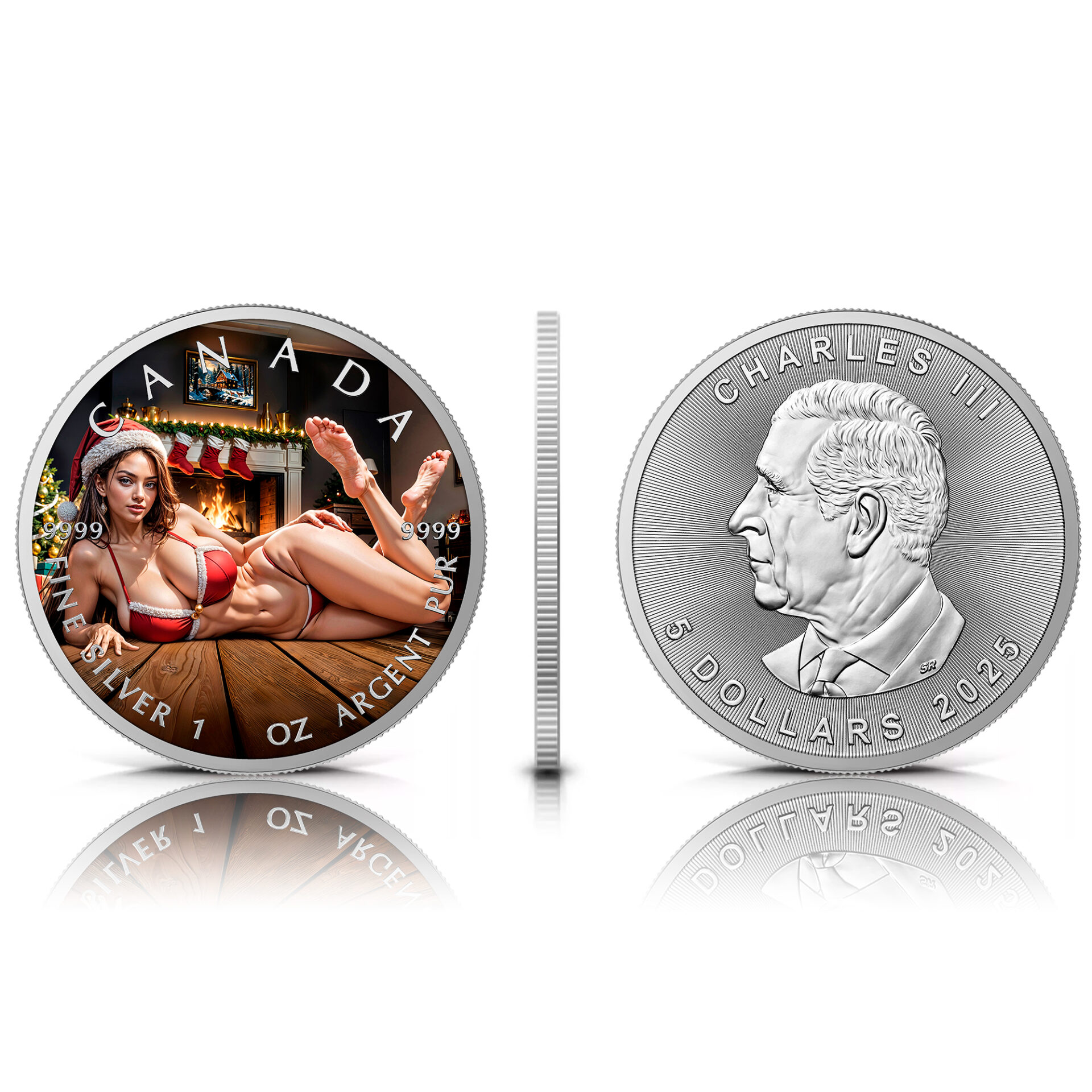 Silbermünze Canada 1 oz - Waiting for Santa - 2025 Farbe Weihnachten Aufsteller CoA 999.9 – Bild 4