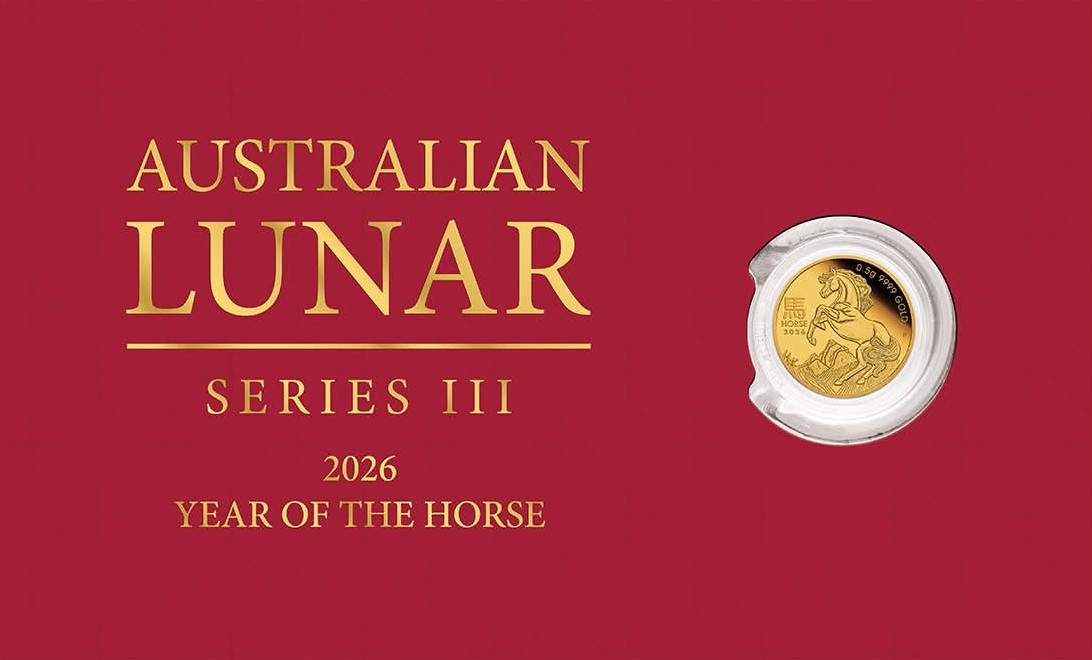 Goldmünze Lunar III 0,5 Gramm Jahr des Pferdes 2026 Pferd im Blister – Bild 4