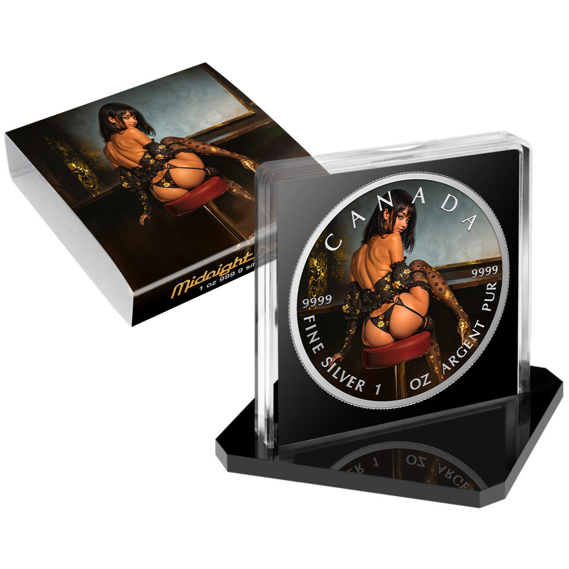 Silbermünze Canada 1 oz - Midnight Desire - 2025 Farbe Aufsteller CoA 999.9 – Bild 5