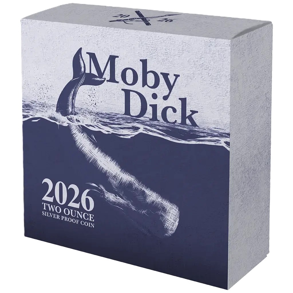 Silbermünze 2 oz Niue Literatur Moby Dick 2026 Black Proof Silber 999 – Bild 7
