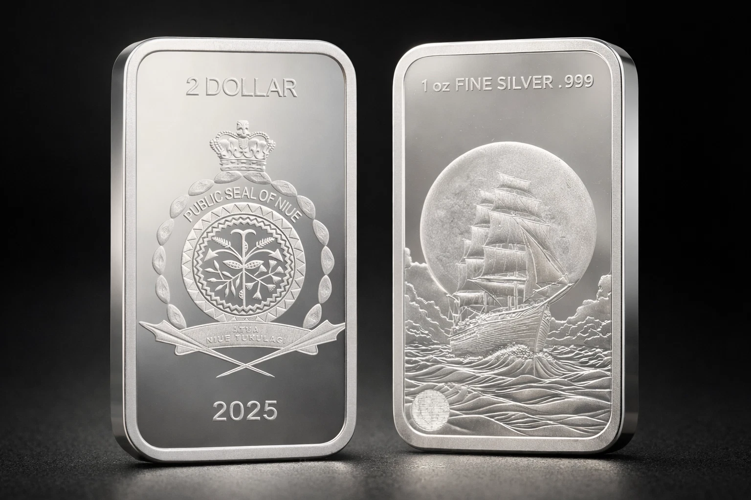 Silberbarren 1 oz Kinesis Mint - Segelschiff - 2025 - 999 Silber BU