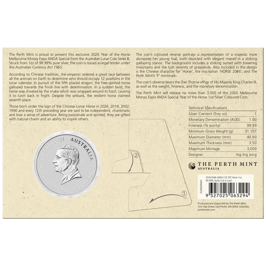 Silbermünze 1 oz Lunar III Jahr des Pferdes 2026 Melbourne Coin Show Spezial – Bild 7